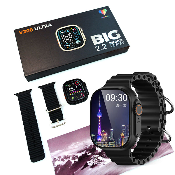V200 Ultra Sport Smart Watch - Grey , Black , Orange - Az Gadgets